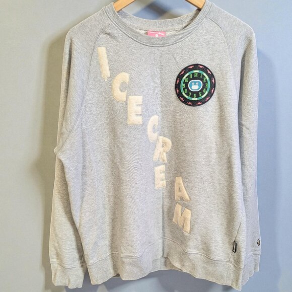 Ice Cream Time Crew Sweatshirt, Heather Gray, Size L - Picture 1 of 5